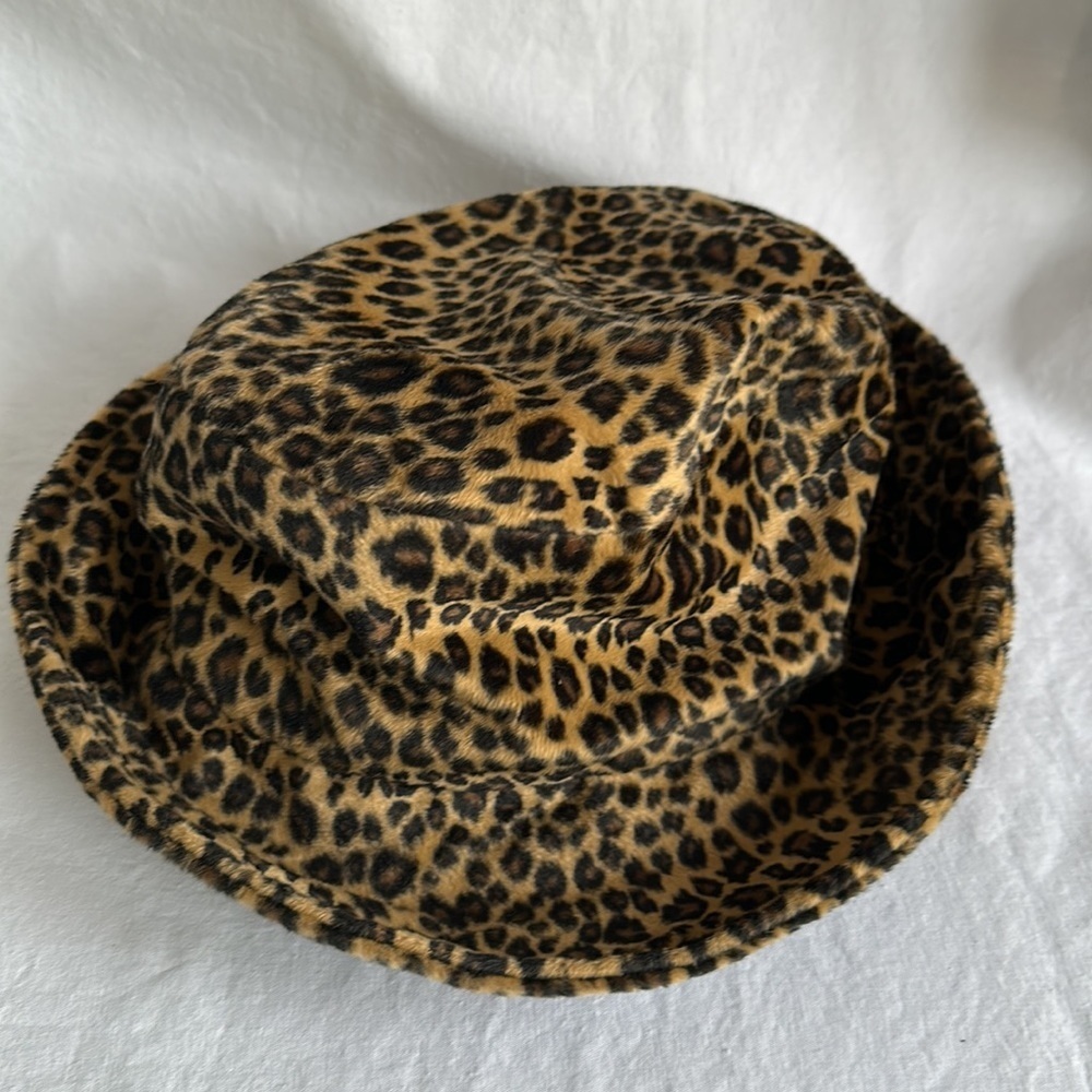 Velour leopard print bucket hat, size 58 cm - Picture 3 of 5
